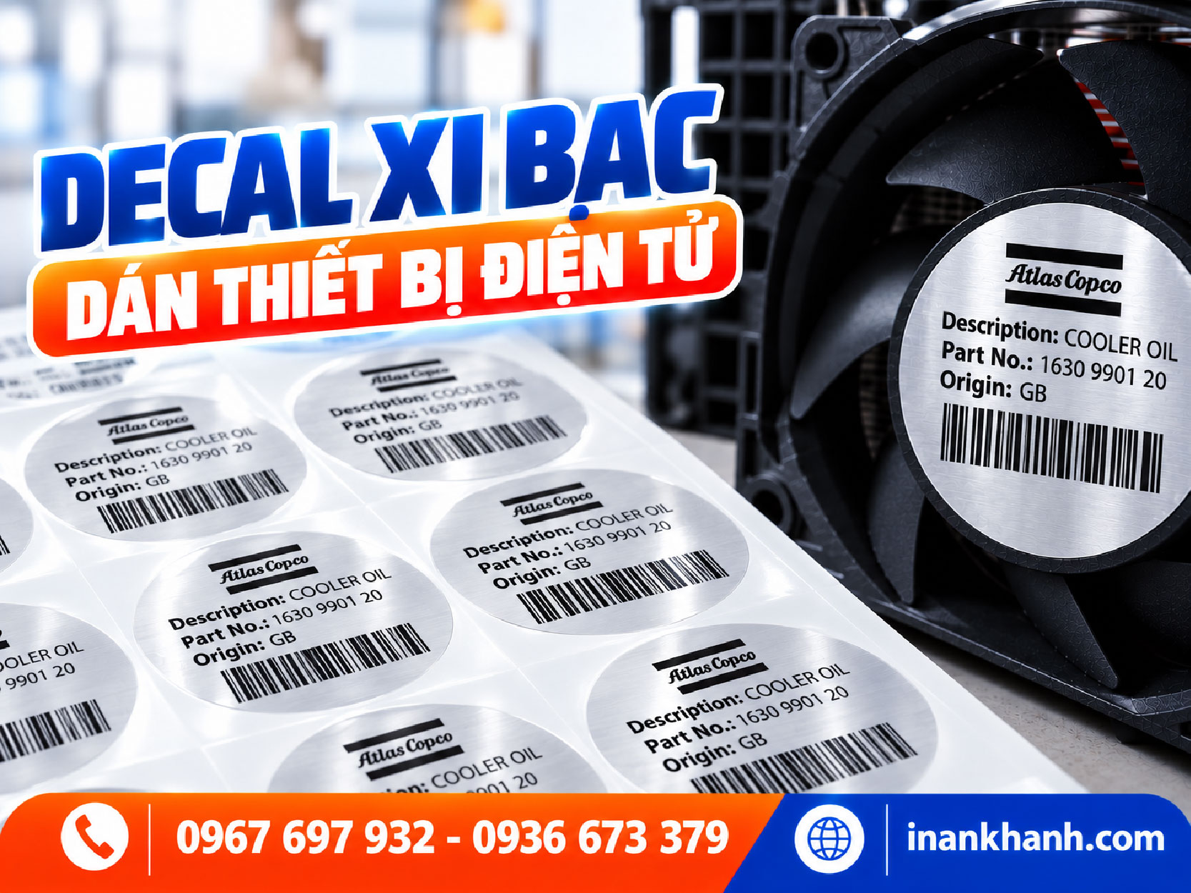 Decal xi bạc dán thiết bị điện tử