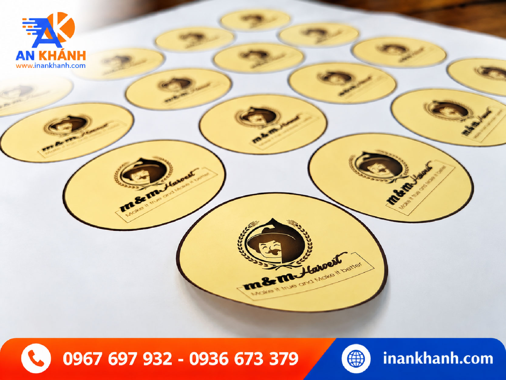 In decal giấy làm tem dán hộp, túi hàng tại xưởng In An Khánh TPHCM