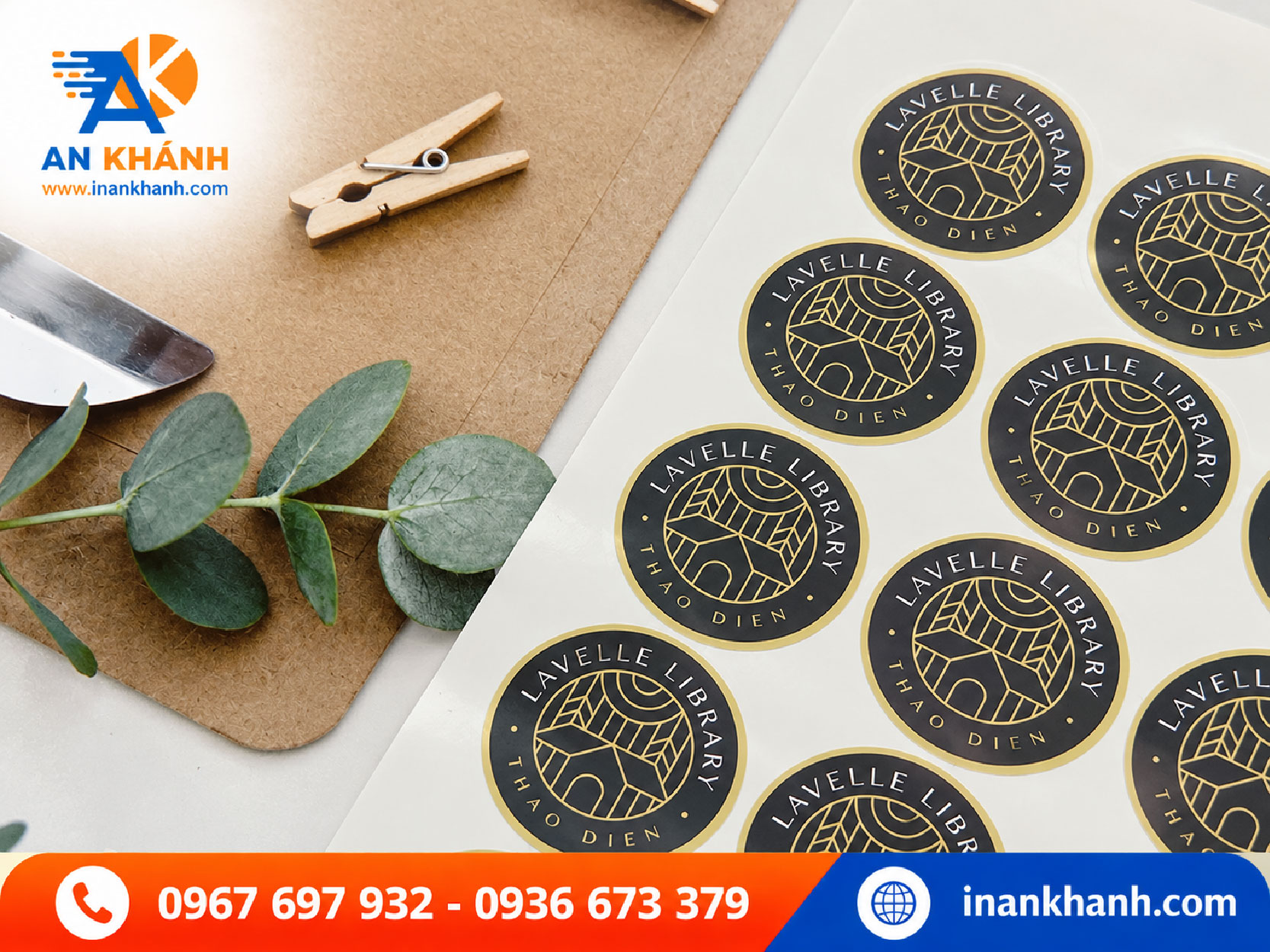 Tem decal giấy dán hộp quà, hộp carton cho shop online