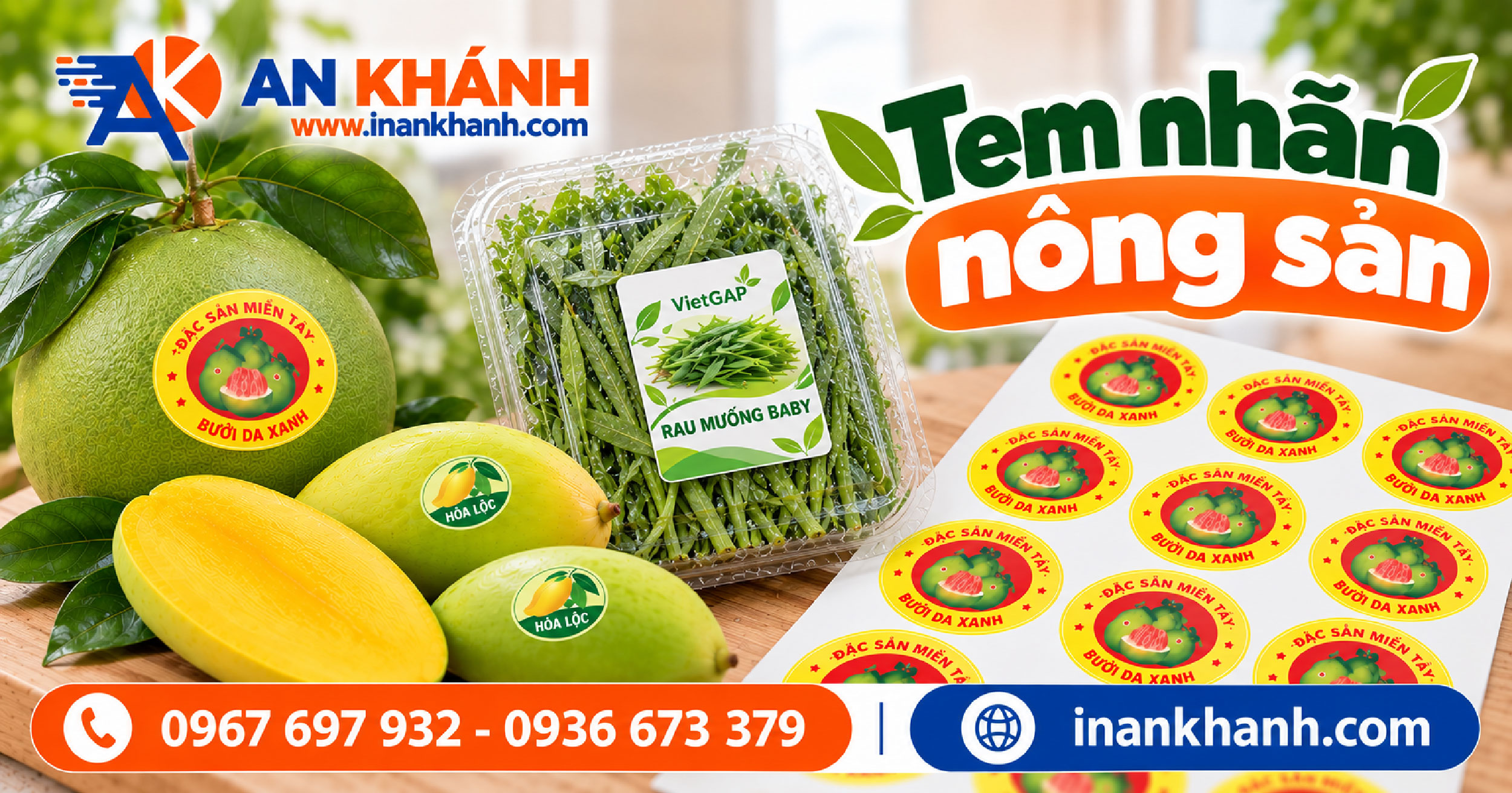 Tem nông sản và tem dán trái cây in decal tại xưởng In An Khánh TPHCM