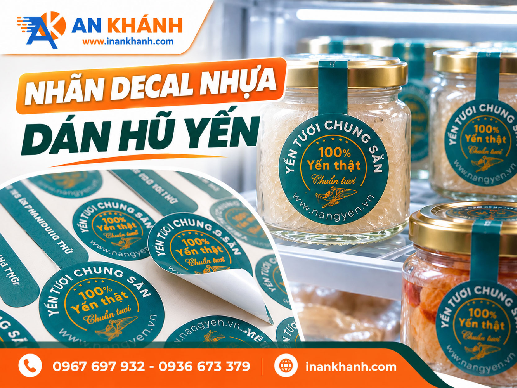 Nhãn ocop decal nhựa trên hũ để tủ mát