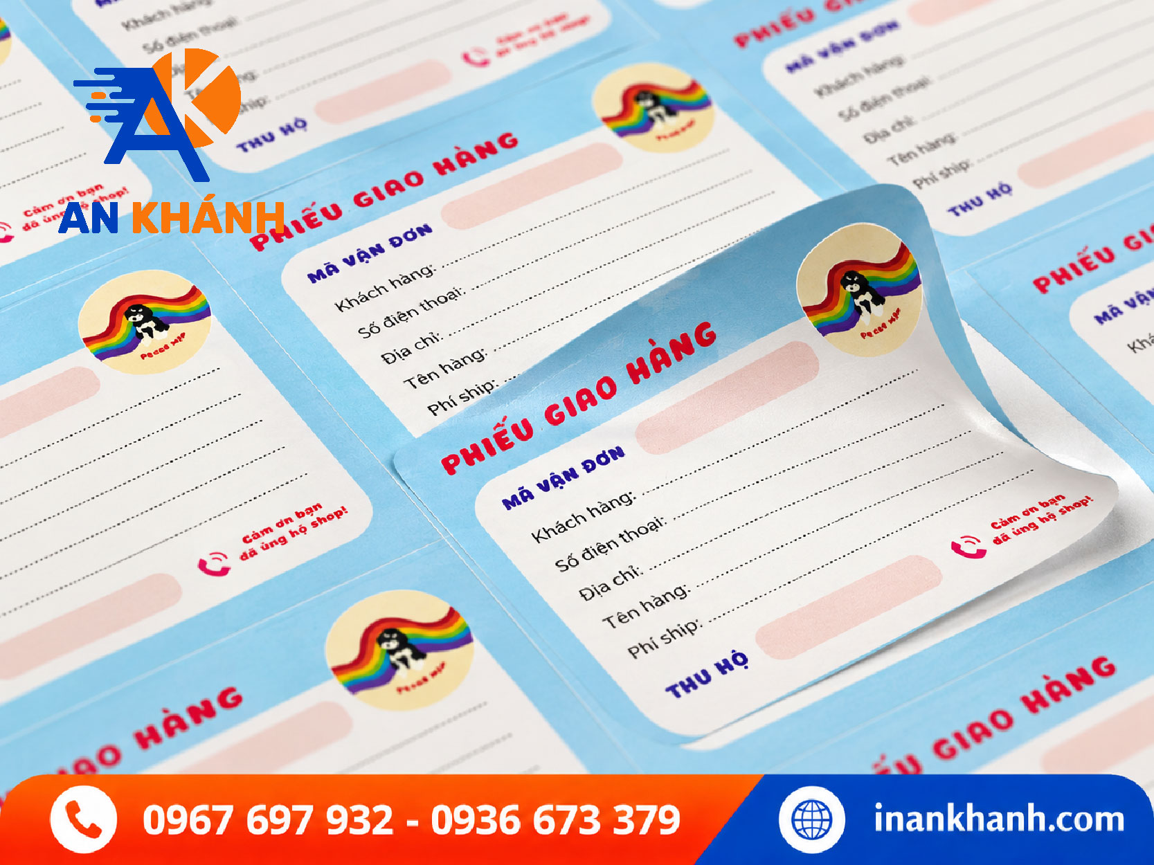 Mẫu tem nhãn decal giấy dán thùng hàng