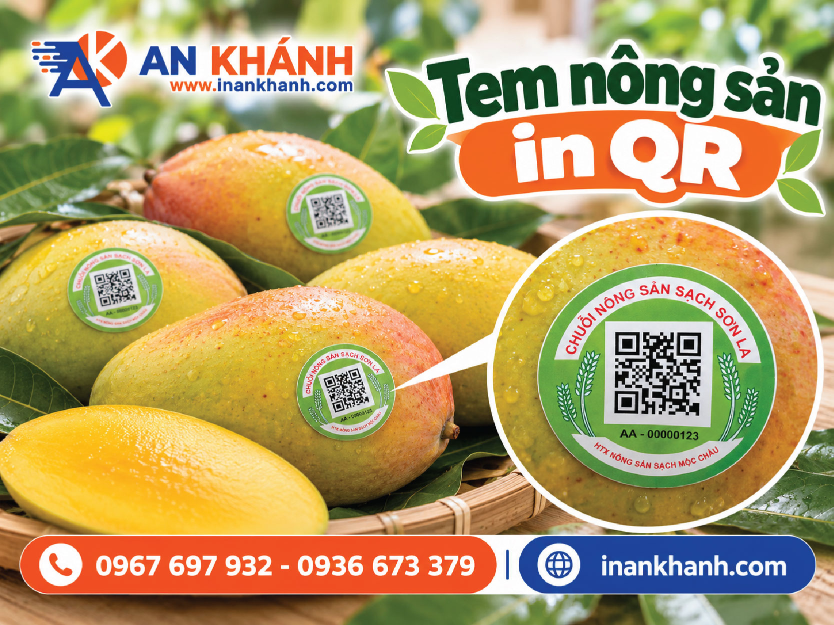 Tem nông sản có mã QR và mã vạch