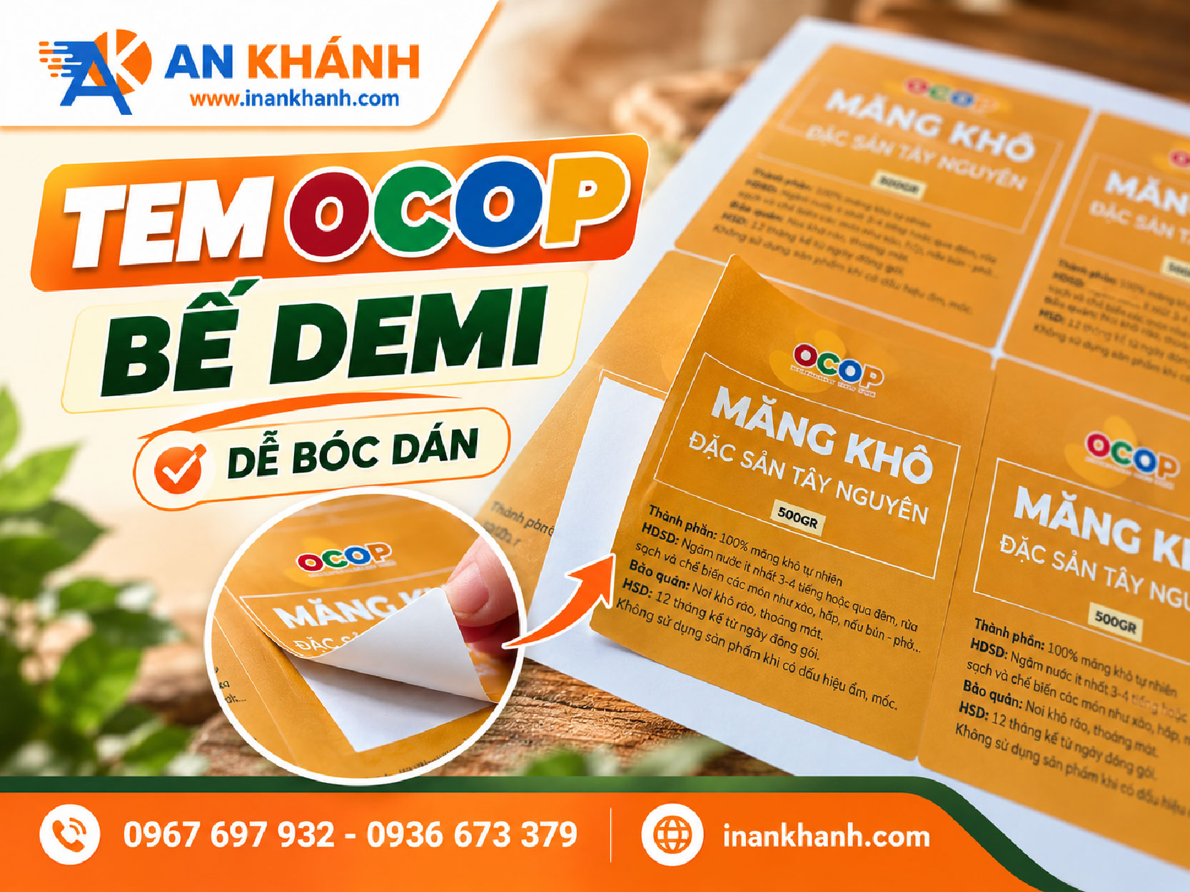 Tờ tem ocop thành phẩm bế demi chính xác