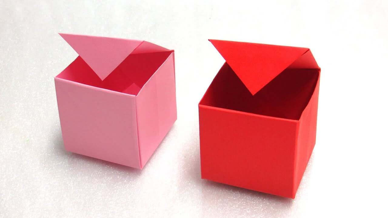 Cách gấp hộp giấy có nắp đơn giản từ giấy origami