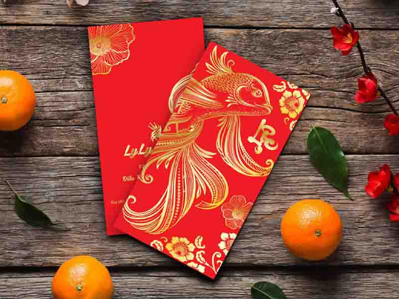 Mẫu Bao Lì Xì Ép Kim Vàng