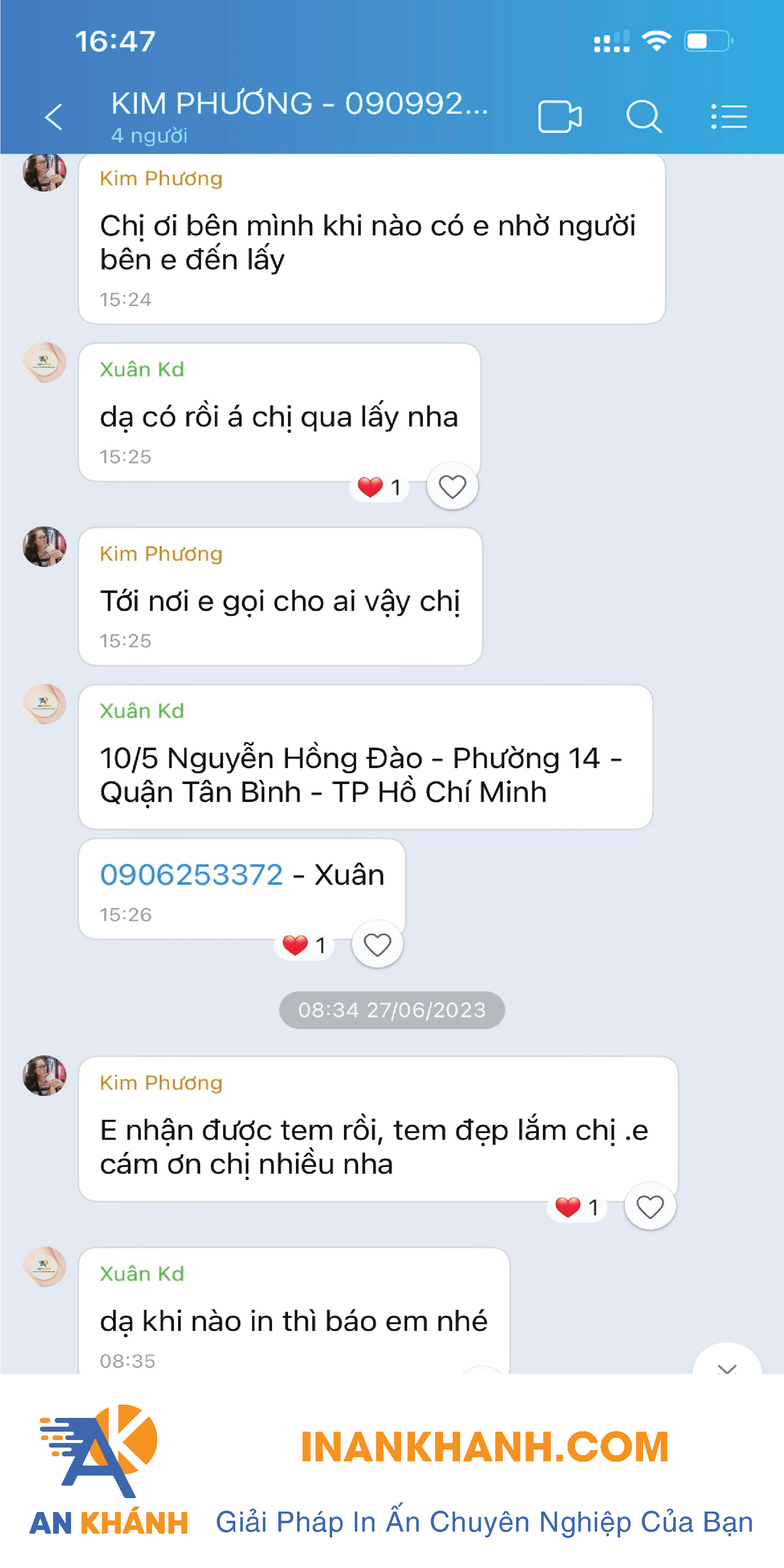 Danh Gia Dich Vu In Tem Nhan Cua Kim Phuong