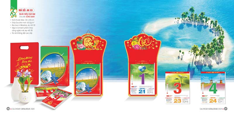 Mẫu Lịch Block Ak 03