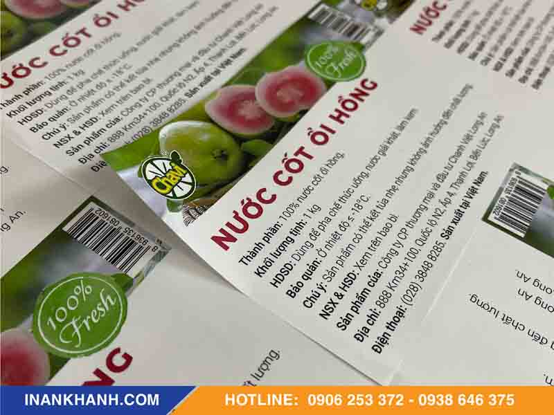 Mẫu decal nhựa dán chai nước