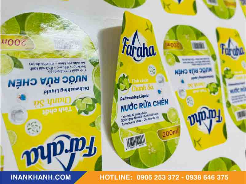 Mẫu tem decal nhựa dán nước rửa chén