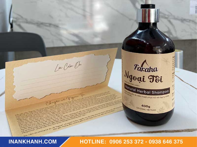 Mẫu decal nhựa dán chai dầu gội