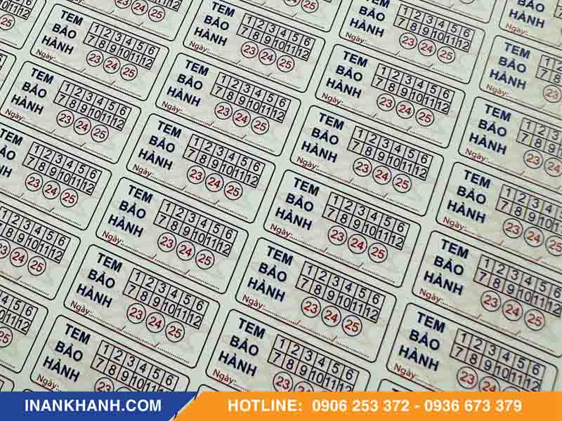 Mẫu tem bảo hành điện thoại
