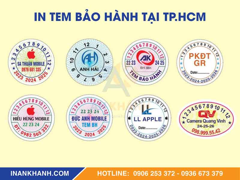 Mẫu tem bảo hành hình tròn