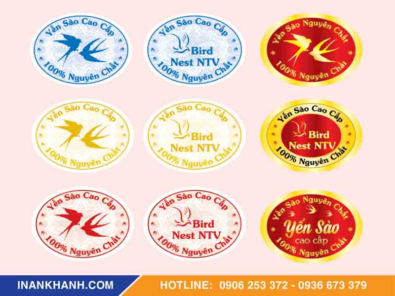 Mẫu tem bảo hành hình oval