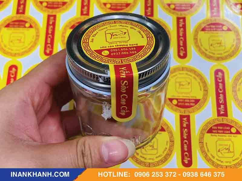 Tem dán niêm phong nắp hũ yến