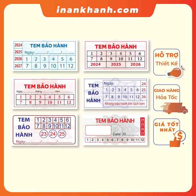 Mẫu tem bảo hành điện tử 2