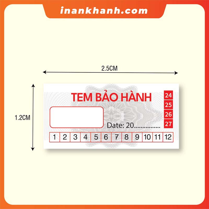 Mẫu tem bảo hành điện tử 8