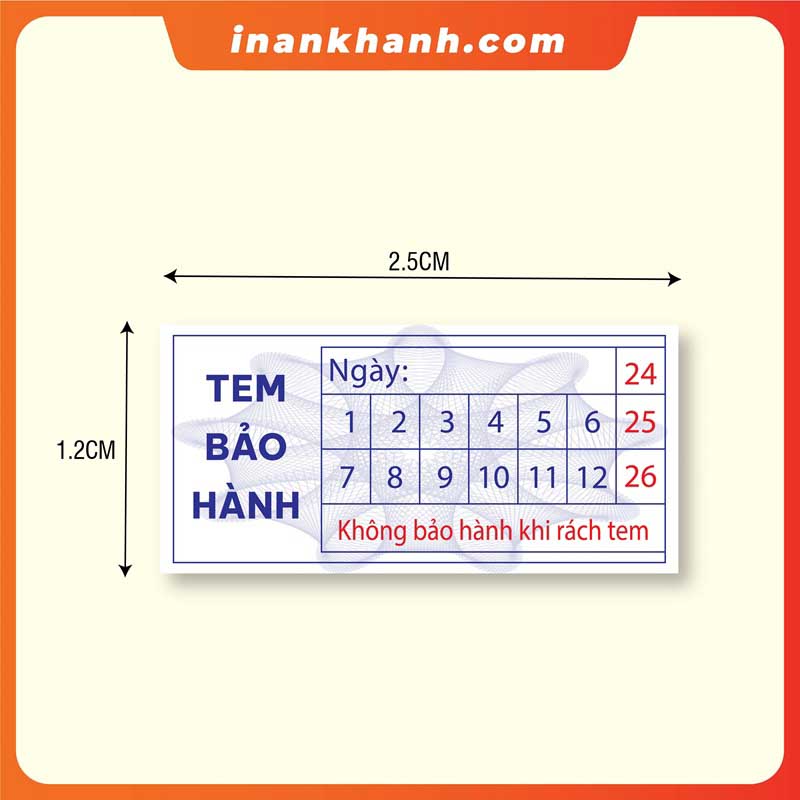 Mẫu tem bảo hành điện tử 10