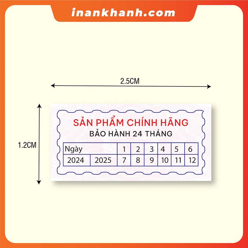 Mẫu tem bảo hành điện tử 12