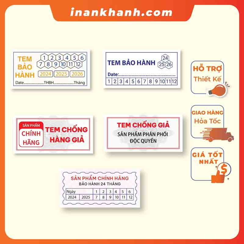 Mẫu tem bảo hành có sẵn 2