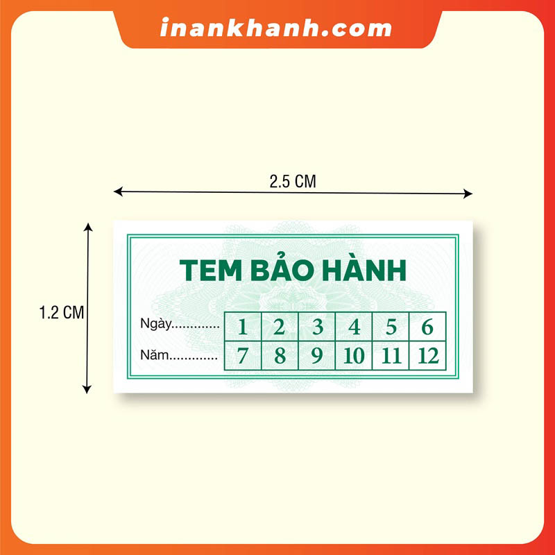 Mẫu tem bảo hành có sẵn 18