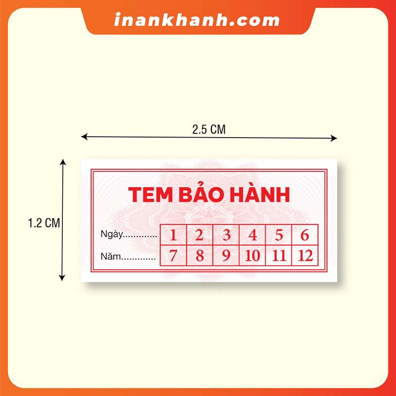 Mẫu tem bảo hành có sẵn 20