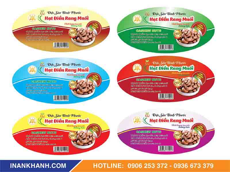 Mẫu thiết kế tem nhãn hạt điều đa dạng