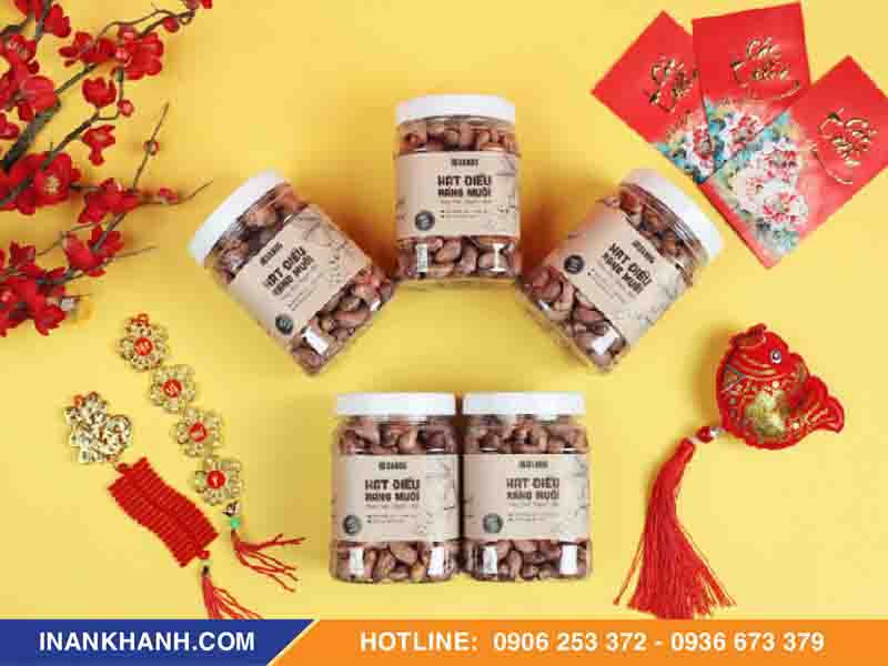 Mẫu tem hạt điều giấy kraft