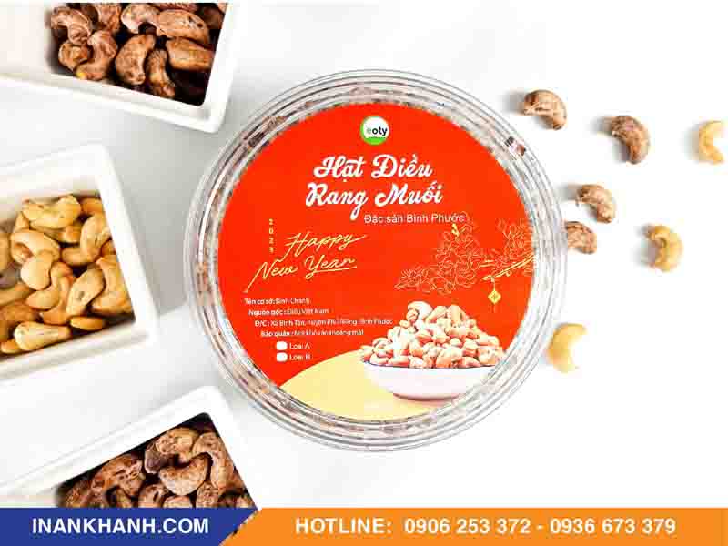 Mẫu tem hạt điều tết