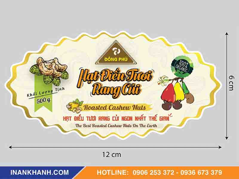Mẫu Thiết Kế Tem Nhãn Hạt Điều Đẹp