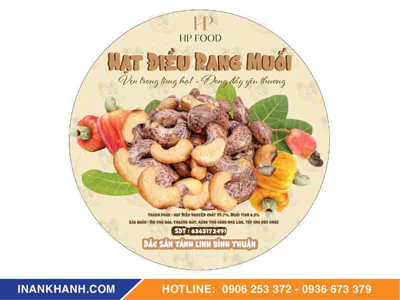 Mẫu thiết kế tem hạt điều dán nắp