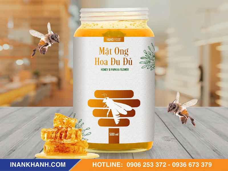 Mẫu tem nhãn mật ong hoa đu đủ