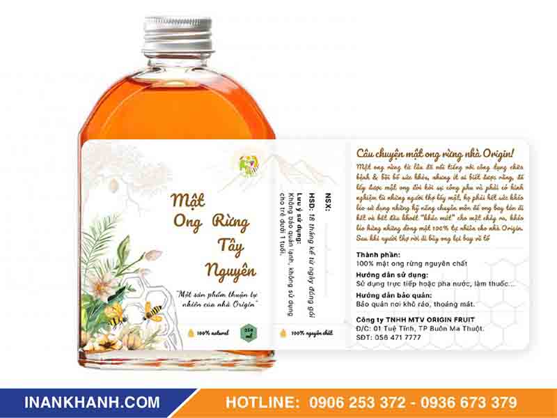 Mẫu in tem nhãn mật ong rừng tây nguyên