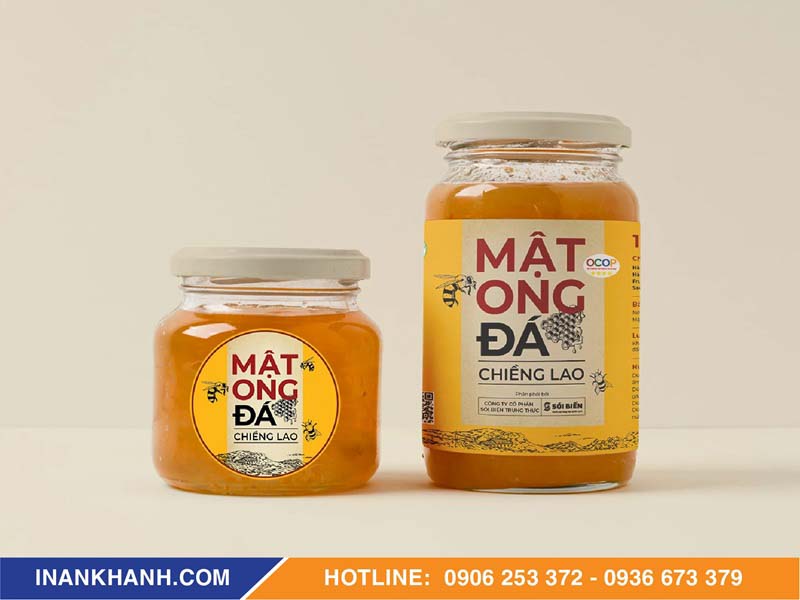 Mẫu tem dán hũ mật ong
