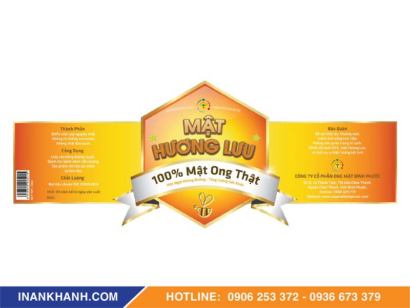 Mẫu tem mật ong ngang