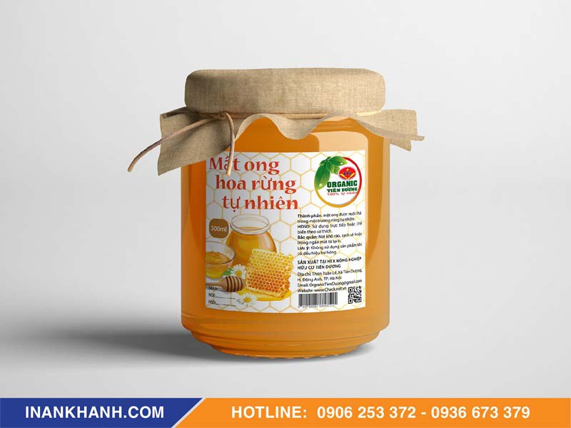 Mẫu tem nhãn mật ong tự nhiên