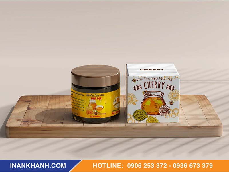 Mẫu tem và hộp giấy đụng mật ong
