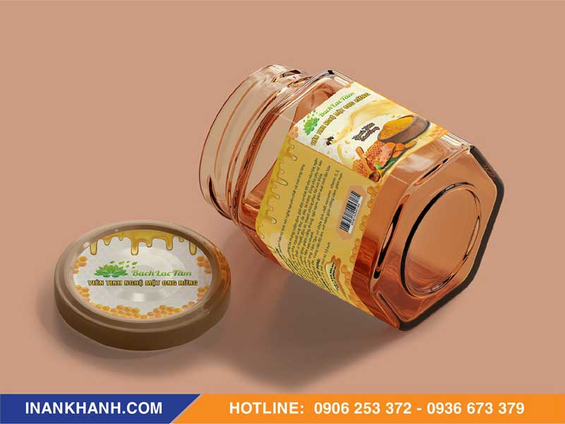 Mẫu in tem nhãn mật ong nghệ
