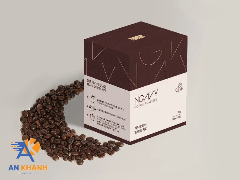 Mẫu in hộp cà phê phối màu ấn tượng