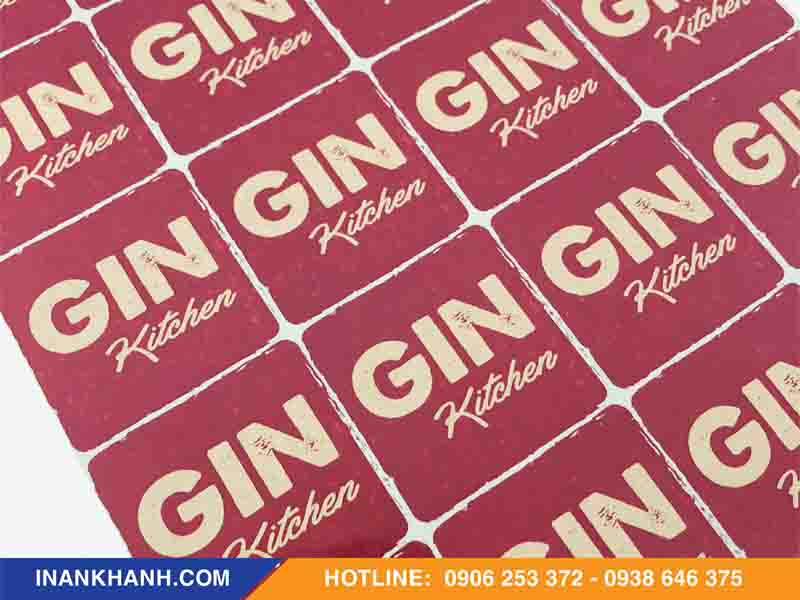 Mẫu decal giấy kraft hình vuông