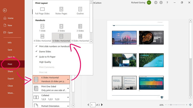 Hướng dẫn in nhiều slide Powerpoint 1 trang giấy A4