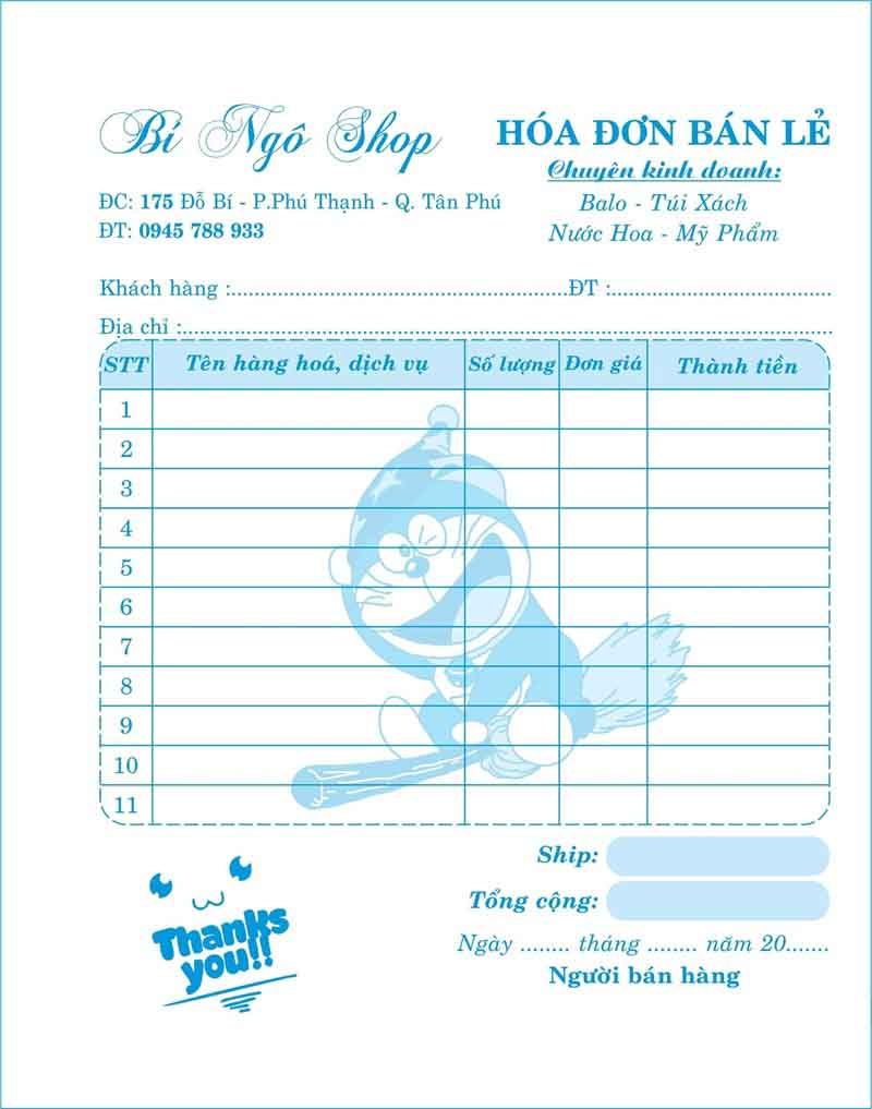 mau hoa don ban le de thuong