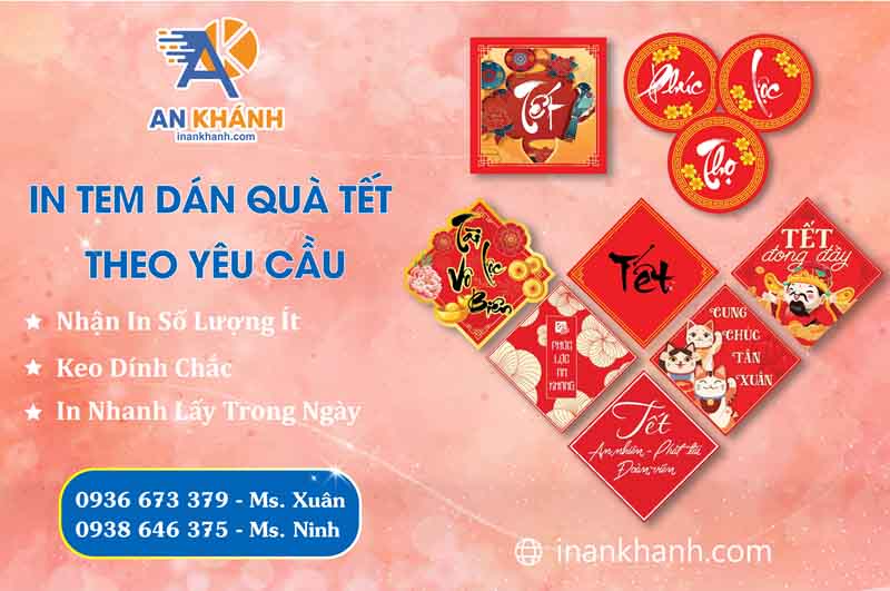 In tem dán quà tết
