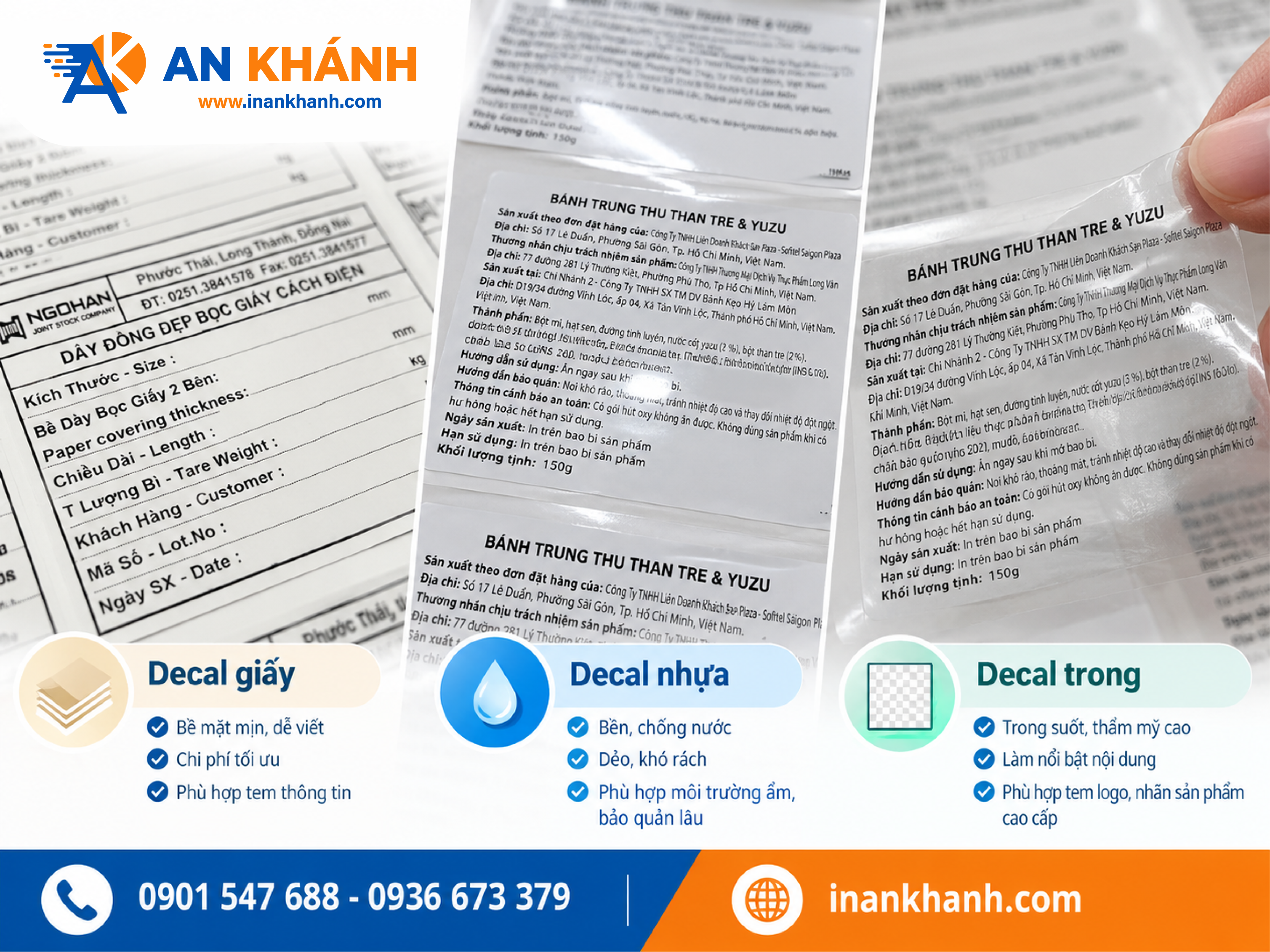 Tổng hợp các chất liệu in tem nhãn phụ tại xưởng In An Khánh