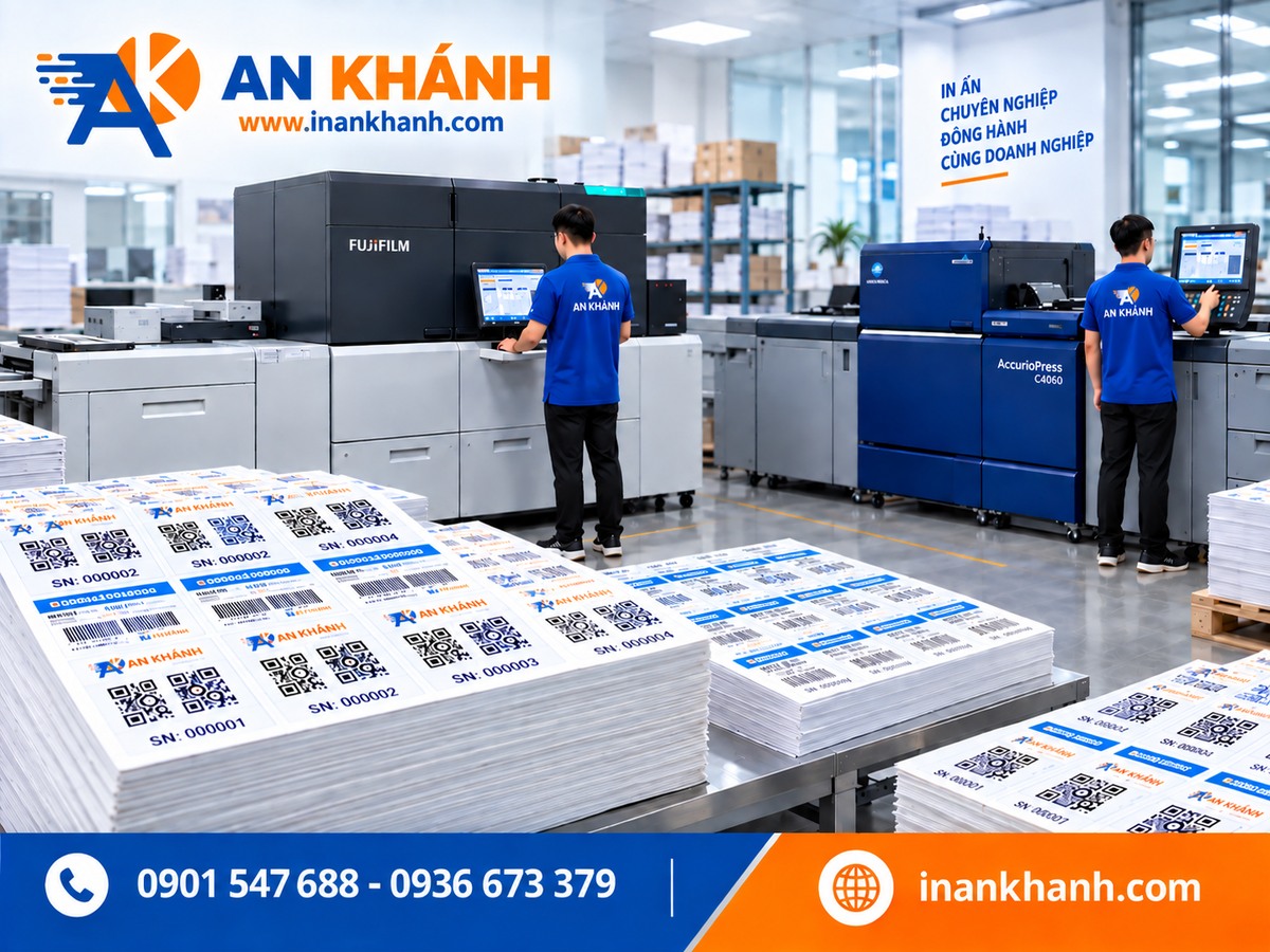 Máy in kỹ thuật số in dữ liệu biến đổi tại Xưởng In An Khánh